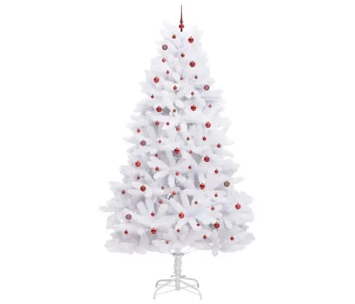 Dirbtinė Sulankstoma Kalėdų Eglutė Balta 300 Cm Pvc Ir Plienas