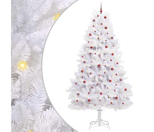 Dirbtinė Sulankstoma Kalėdų Eglutė Balta 300 Cm Pvc Ir Plienas