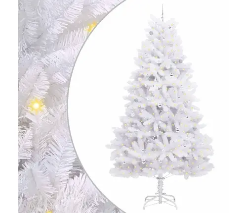 Mākslīgā Saliekamā Ziemassvētku Egle Su 300 Led Balts 300 Cm Vidaxl