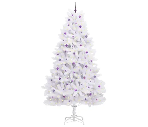 Mākslīgā Saliekamā Ziemassvētku Egle Su 300 Led Balts 300 Cm Vidaxl