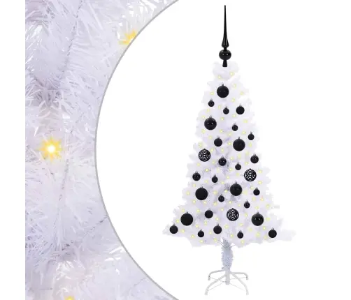 Dirbtinė Kalėdų Eglutė Su 150 Led Balta 120 Cm Pvc Ir Plienas