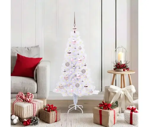 Dirbtinė Kalėdų Eglutė Su 150 Led Balta 120 Cm Pvc Ir Plienas