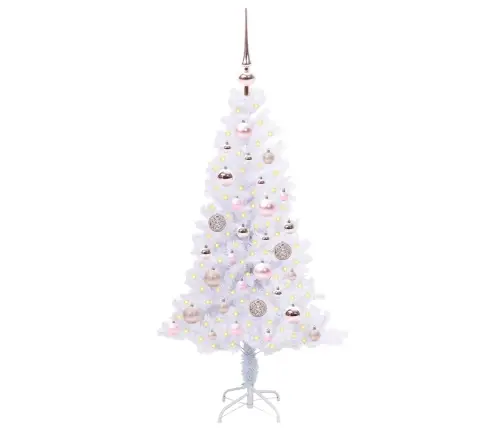 Dirbtinė Kalėdų Eglutė Su 150 Led Balta 120 Cm Pvc Ir Plienas