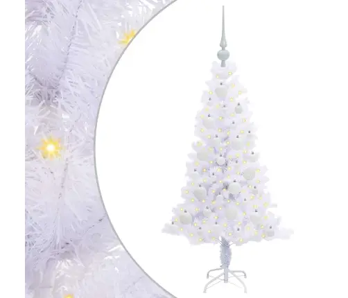 Mākslīgā Ziemassvētku Eglīte Balts 120 Cm Pvc Un Tērauds Vidaxl