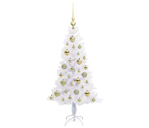 Dirbtinė Kalėdų Eglutė Su 150 Led Balta 120 Cm Pvc Ir Plienas