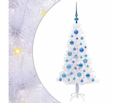 Dirbtinė Kalėdų Eglutė Su 150 Led Balta 120 Cm Pvc Ir Plienas