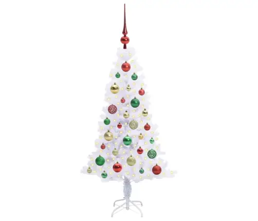 Mākslīgā Ziemassvētku Eglīte Balts 120 Cm Pvc Un Tērauds Vidaxl