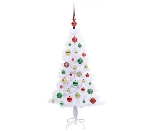 Mākslīgā Ziemassvētku Eglīte Balts 120 Cm Pvc Un Tērauds Vidaxl