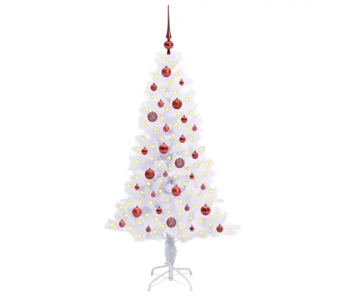 Tehisjõulupuu Koos 150 Led-Iga Valge 150 Cm Pvc Ja Teras