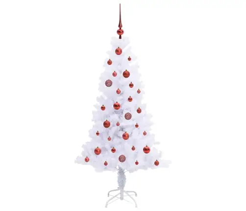 Tehisjõulupuu Koos 150 Led-Iga Valge 150 Cm Pvc Ja Teras