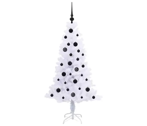 Mākslīgā Ziemassvētku Eglīte Balts 150 Cm Pvc Un Tērauds Vidaxl