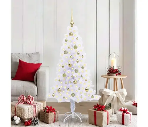 Dirbtinė Kalėdų Eglutė Su 150 Led Balta 150 Cm Pvc Ir Plienas