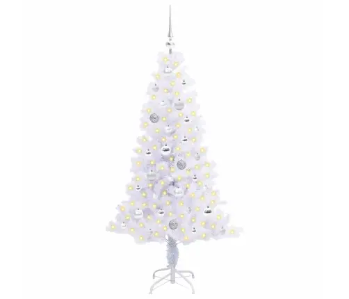 Mākslīgā Ziemassvētku Eglīte Balts 150 Cm Pvc Un Tērauds Vidaxl