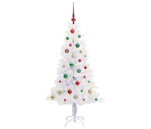 Mākslīgā Ziemassvētku Eglīte Balts 150 Cm Pvc Un Tērauds Vidaxl