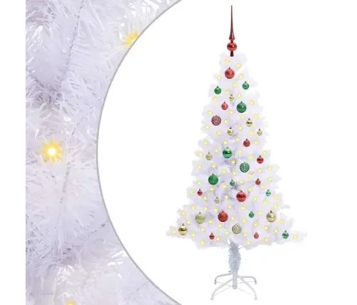 Mākslīgā Ziemassvētku Eglīte Balts 150 Cm Pvc Un Tērauds Vidaxl