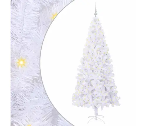 Mākslīgā Ziemassvētku Eglīte Balts 210 Cm Pvc Un Tērauds Vidaxl