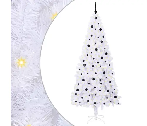 Mākslīgā Ziemassvētku Eglīte Balts 240 Cm Pvc Un Tērauds Vidaxl