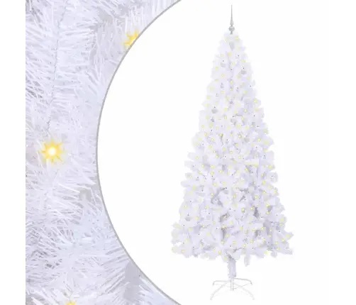 Mākslīgā Ziemassvētku Eglīte Balts 240 Cm Pvc Un Tērauds Vidaxl
