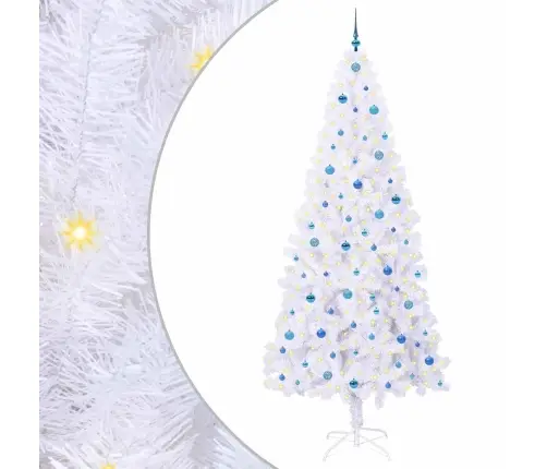 Dirbtinė Kalėdų Eglutė Su 300 Led Balta 240 Cm Pvc Ir Plienas