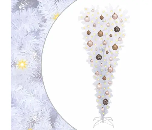 Dirbtinė Kalėdų Eglutė Su 150 Led Balta 120 Cm Pvc Ir Plienas