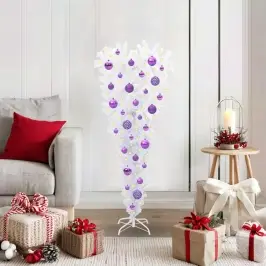 Mākslīgā Ziemassvētku Eglīte Balts 120 Cm Pvc Un Tērauds Vidaxl