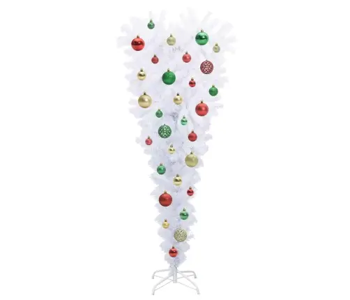 Mākslīgā Ziemassvētku Eglīte Balts 120 Cm Pvc Un Tērauds Vidaxl