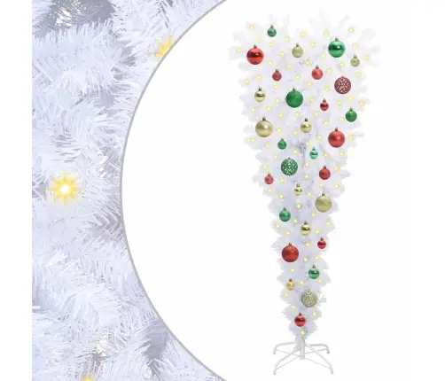 Mākslīgā Ziemassvētku Eglīte Balts 120 Cm Pvc Un Tērauds Vidaxl