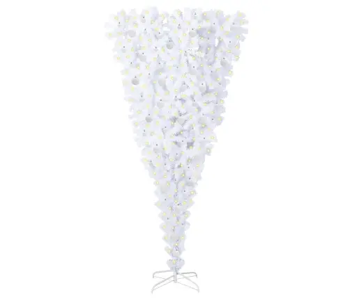 Mākslīgā Ziemassvētku Eglīte Balts 210 Cm Pvc Un Tērauds Vidaxl