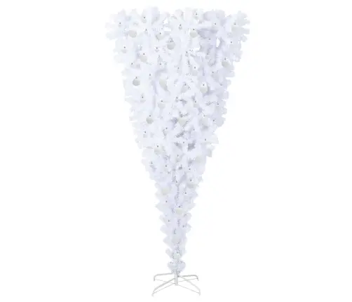 Mākslīgā Ziemassvētku Eglīte Balts 210 Cm Pvc Un Tērauds Vidaxl