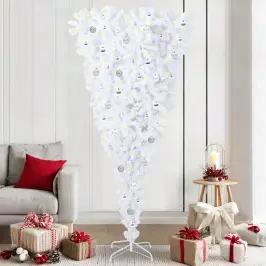 Dirbtinė Kalėdų Eglutė Su 300 Led Balta 210 Cm Pvc Ir Plienas Dirbtinė Kalėdų Eglutė Su 300 Led Balta 210 Cm Pvc Ir Plienas