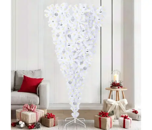 Dirbtinė Kalėdų Eglutė Su 300 Led Balta 210 Cm Pvc Ir Plienas