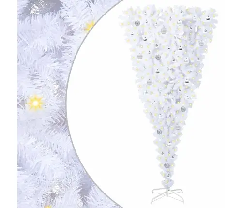 Dirbtinė Kalėdų Eglutė Su 300 Led Balta 210 Cm Pvc Ir Plienas