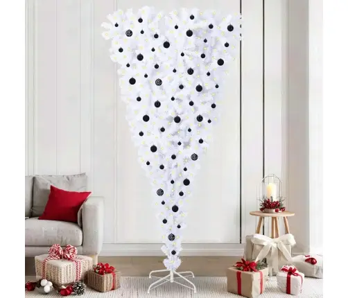 Mākslīgā Ziemassvētku Eglīte Balts 240 Cm Pvc Un Tērauds Vidaxl