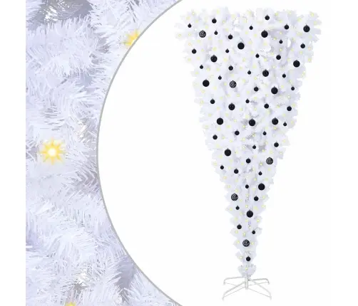 Mākslīgā Ziemassvētku Eglīte Balts 240 Cm Pvc Un Tērauds Vidaxl