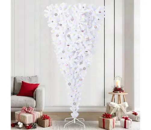 Mākslīgā Ziemassvētku Eglīte Balts 240 Cm Pvc Un Tērauds Vidaxl