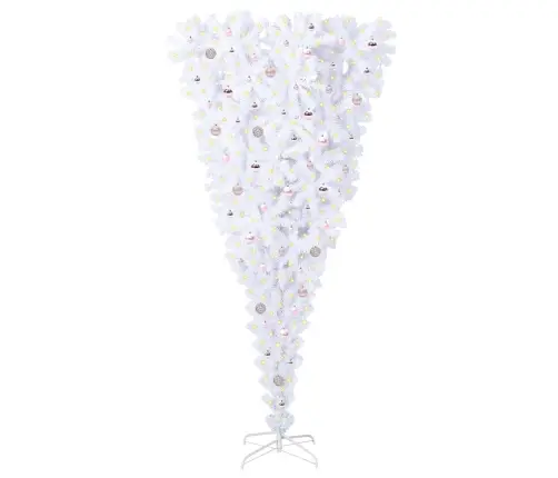 Mākslīgā Ziemassvētku Eglīte Balts 240 Cm Pvc Un Tērauds Vidaxl