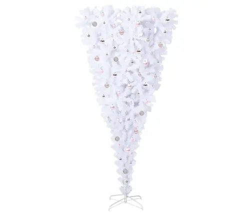 Mākslīgā Ziemassvētku Eglīte Balts 240 Cm Pvc Un Tērauds Vidaxl