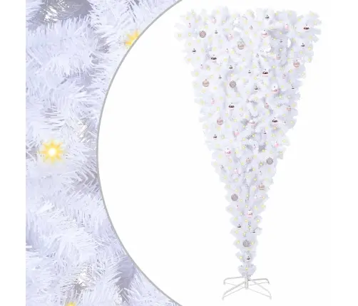 Mākslīgā Ziemassvētku Eglīte Balts 240 Cm Pvc Un Tērauds Vidaxl