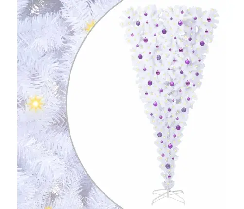 Tehisjõulupuu Koos 300 Led-Iga Valge 240 Cm Pvc Ja Teras