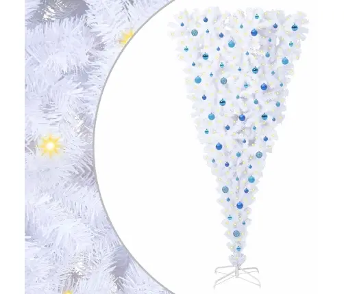 Mākslīgā Ziemassvētku Eglīte Balts 240 Cm Pvc Un Tērauds Vidaxl