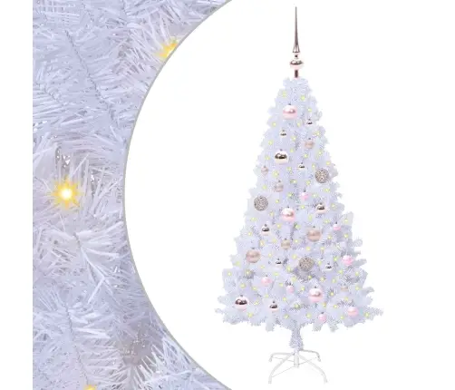 Mākslīgā Ziemassvētku Eglīte Balts 120 Cm Pvc Un Tērauds Vidaxl