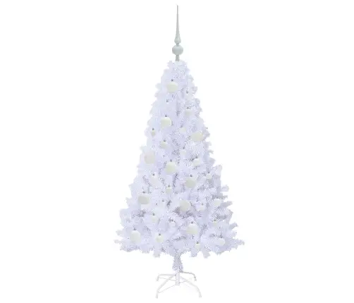 Dirbtinė Kalėdų Eglutė Su 150 Led Balta 120 Cm Pvc Ir Plienas