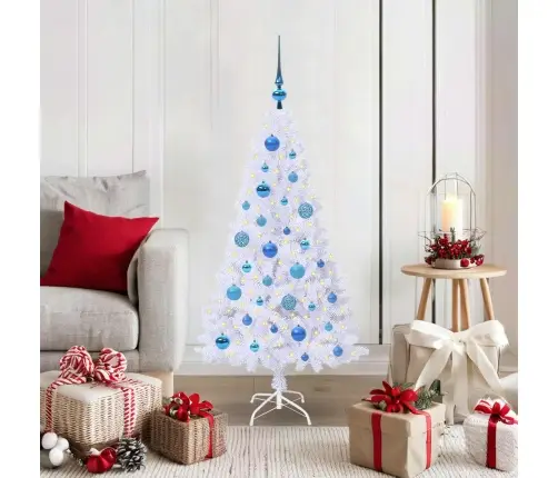 Mākslīgā Ziemassvētku Eglīte Balts 120 Cm Pvc Un Tērauds Vidaxl