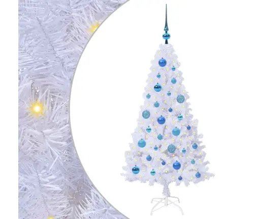 Mākslīgā Ziemassvētku Eglīte Balts 120 Cm Pvc Un Tērauds Vidaxl