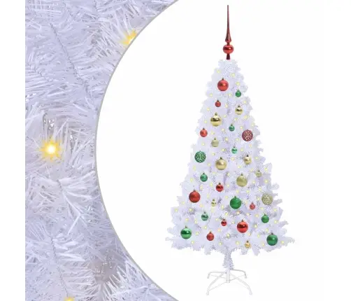 Mākslīgā Ziemassvētku Eglīte Balts 120 Cm Pvc Un Tērauds Vidaxl