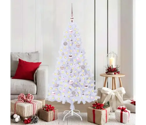 Dirbtinė Kalėdų Eglutė Su 150 Led Balta 150 Cm Pvc Ir Plienas