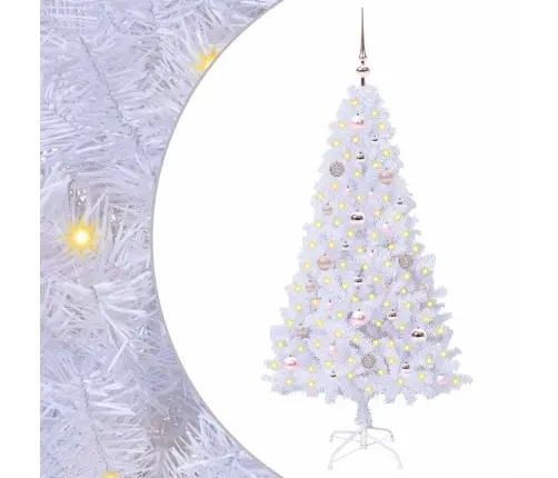 Dirbtinė Kalėdų Eglutė Su 150 Led Balta 150 Cm Pvc Ir Plienas