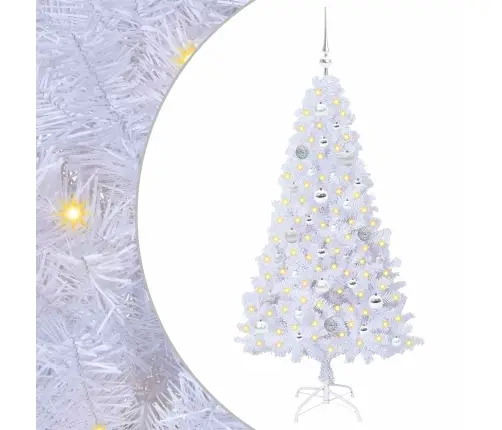 Mākslīgā Ziemassvētku Eglīte Balts 150 Cm Pvc Un Tērauds Vidaxl