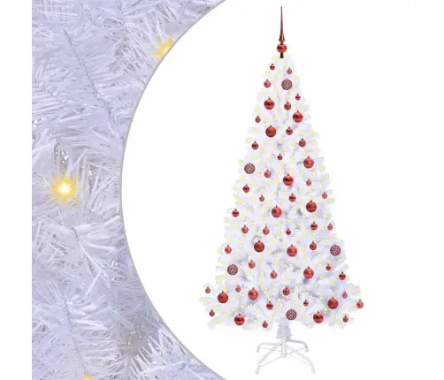 Mākslīgā Ziemassvētku Eglīte Balts 180 Cm Pvc Un Tērauds Vidaxl
