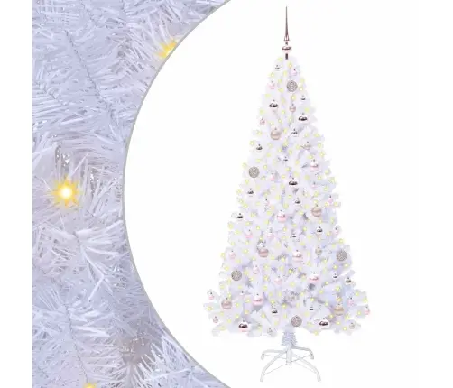 Mākslīgā Ziemassvētku Eglīte Balts 180 Cm Pvc Un Tērauds Vidaxl